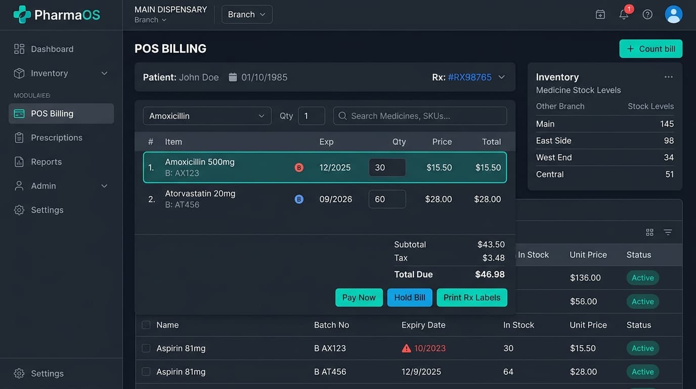 A hybrid offline & online pharmacy management ERP with companion React Native mobile & desktop apps — PharmaSync Healthcare